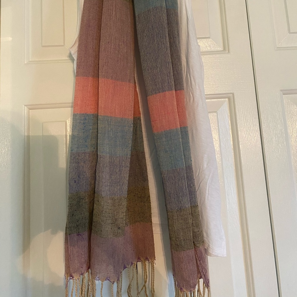 blocked color scarf